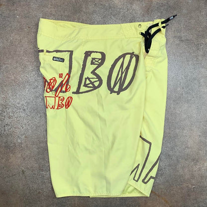 Mambo 00s yellow graphic baggy boardshorts