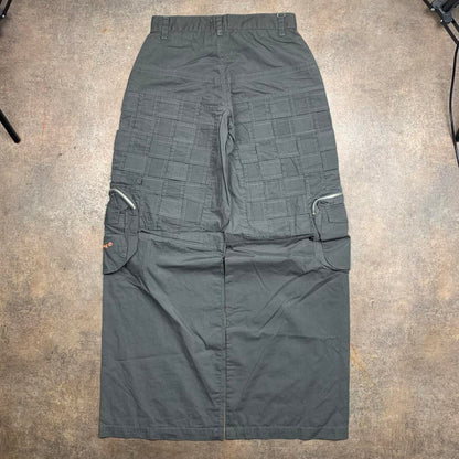 Criminal Damage 00s baggy grey graphic cargo jeans