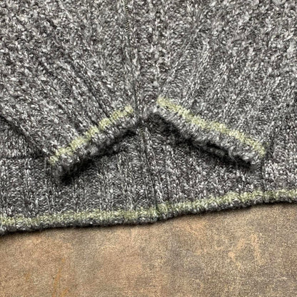 Quiksilver 00s grey lined chunky knit sweater