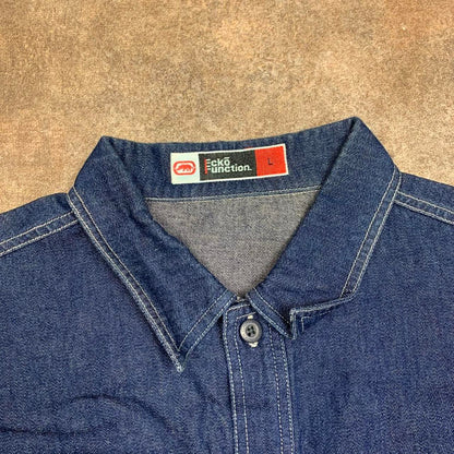 Ecko Function 00s navy graphic denim jacket