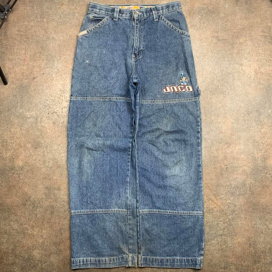 JNCO Flamehead 90s baggy graphic carpenter double knee jeans
