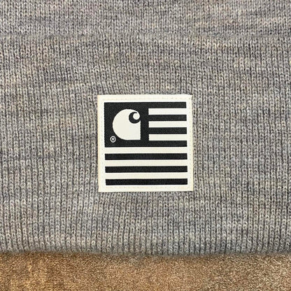 Carhartt W.I.P light grey logo beanie
