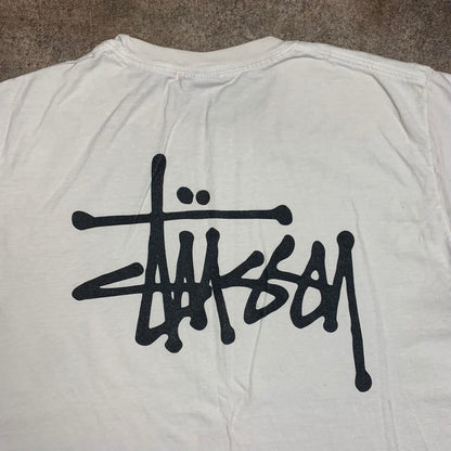 Stüssy white black graphic tee