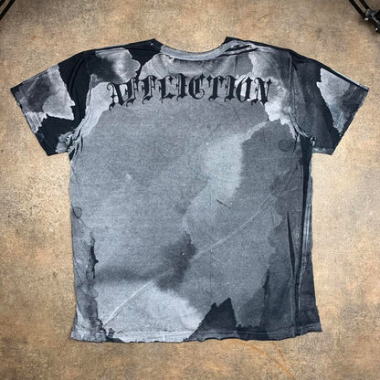 Affliction 00s black grey grunge graphic tee