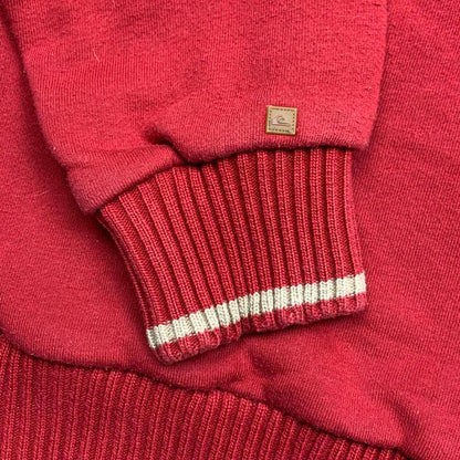 Quiksilver vintage 90s knit zip red boxy baggy cardigan surf skate jumper sweater top -