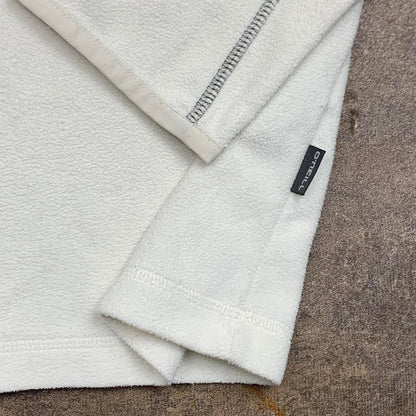 O'Neill 00s cream brown quarter zip fleece