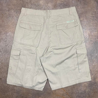 Oakley 00s cream beige baggy denim shorts
