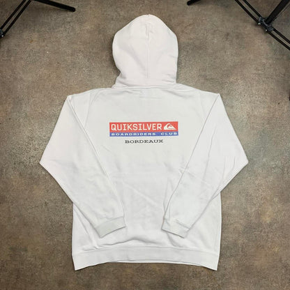 Quiksilver 90s white graphic boxy hoodie