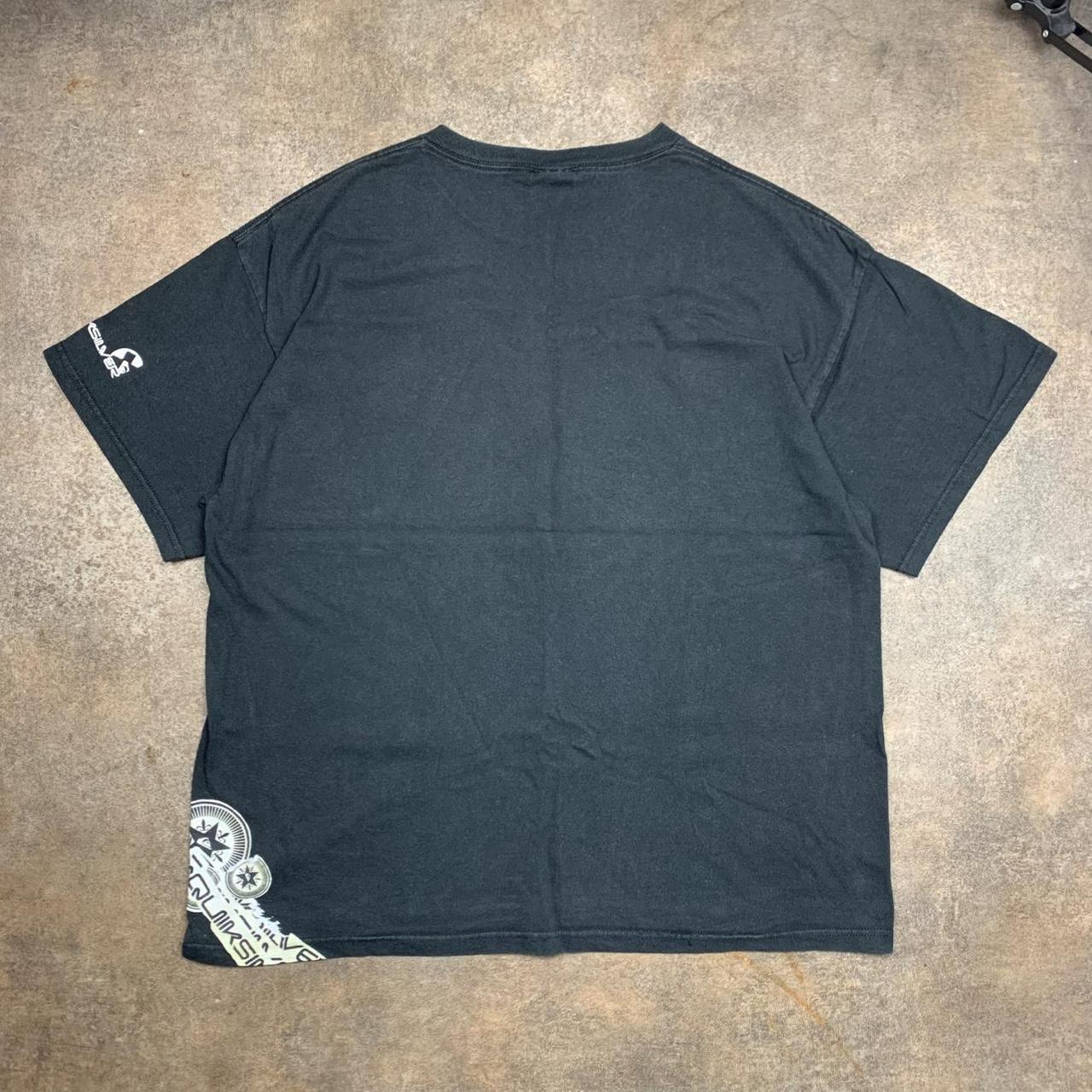 Quiksilver 00s black gold boxy graphic tee