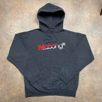 Billabong 00s graphic black boxy hoodie