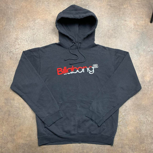 Billabong 00s graphic black boxy hoodie