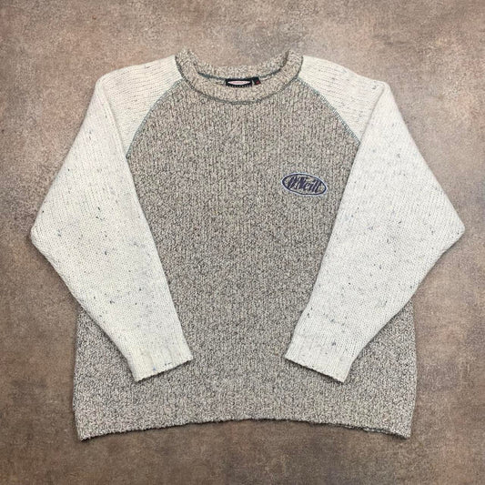 O’Neill 00s chunky knit grey white sweater