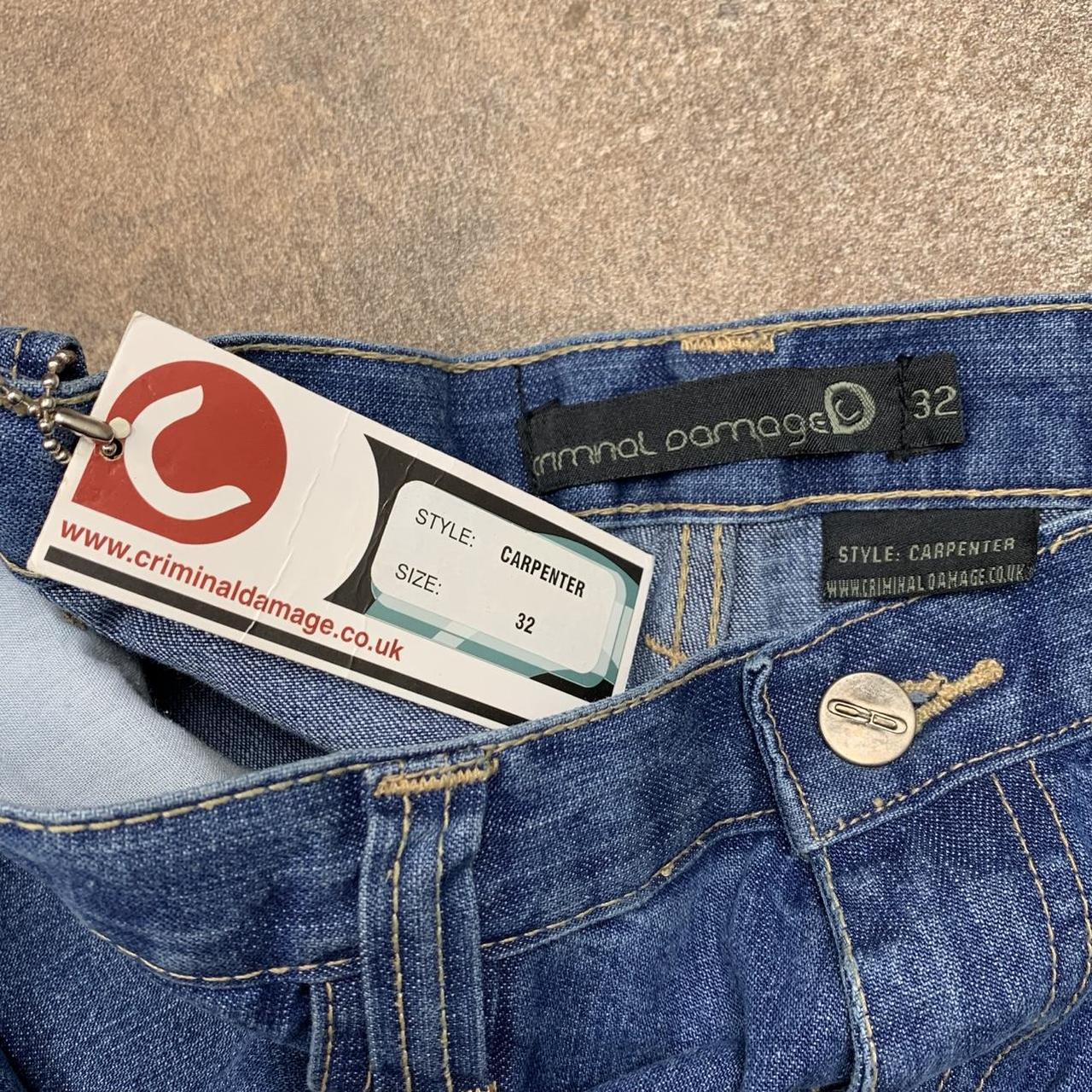 Criminal Damage 90s navy blue baggy carpenter jeans