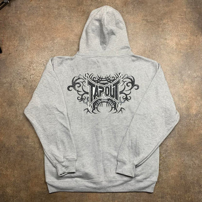 Tapout 00s graphic grey boxy grunge zip hoodie