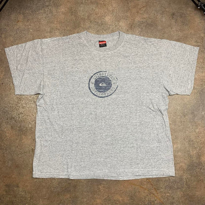 Quiksilver 90s grey blue graphic boxy tee