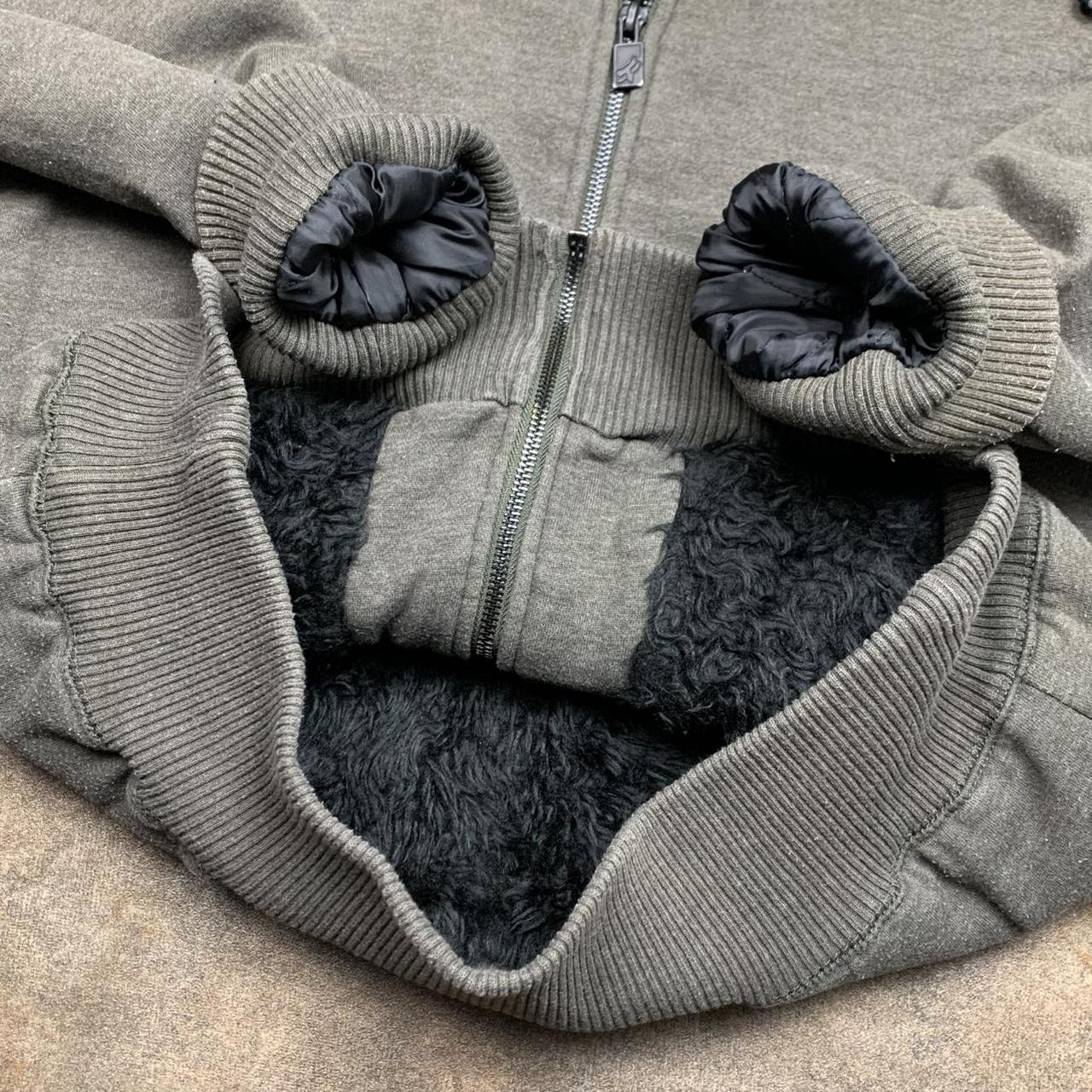 Fox Racing 00s sasquatch fur lined grey boxy zip hoodie
