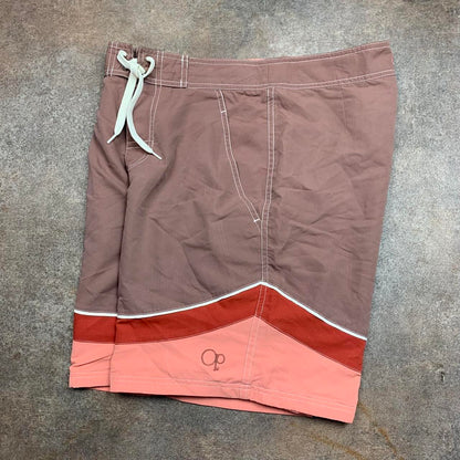 Ocean Pacific 00s brown pink baggy boardshorts