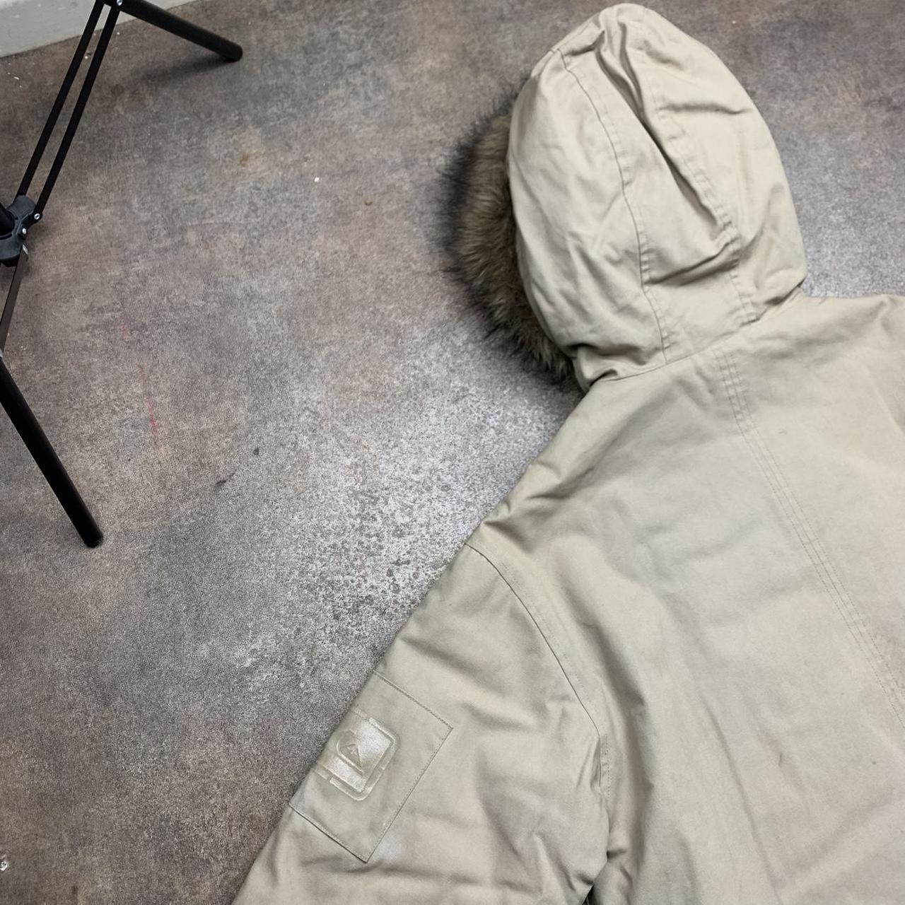 Quiksilver 90s cream beige fur hood parka