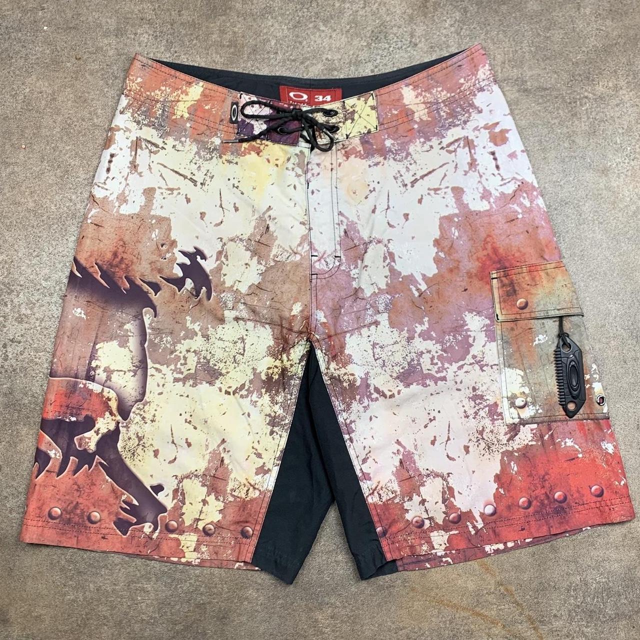 Oakley Software 00s rust skull baggy boardshorts