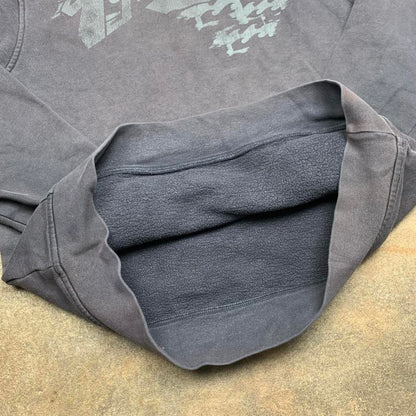 Billabong 00s navy-grey boxy graphic hoodie