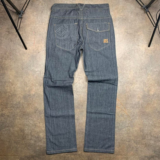 Enyce 00s grey navy baggy graphic denim jeans