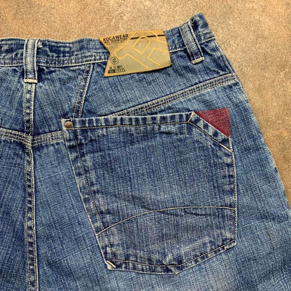 Rocawear 00s baggy double knee blue denim jeans