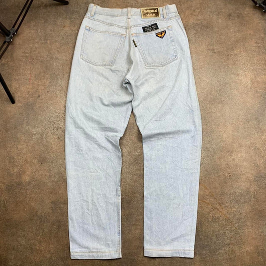 Avirex 00s straight leg pale blue denim jeans