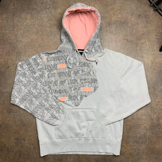 Fox Racing 00s grey baggy graphic hoodie