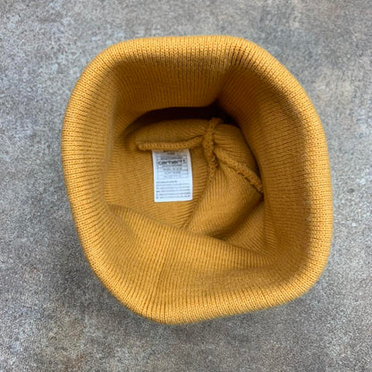 Carhartt W.I.P yellow logo beanie