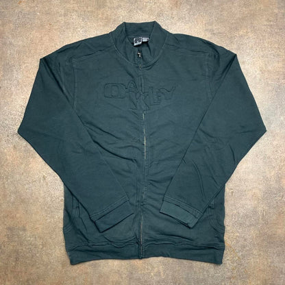 Oakley 00s black graphic boxy zip jumper