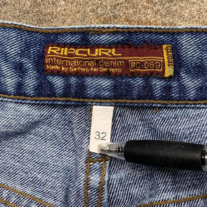 Rip Curl 00s blue graphic baggy denim jeans