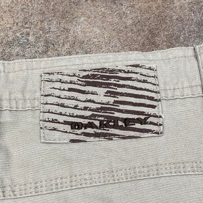 Oakley 00s cream beige baggy logo jeans