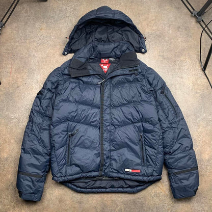 Oakley Software 00s navy puffer utilised ski jacket
