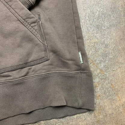 O’Neill 00s brown graphic cut and sew zip hoodie