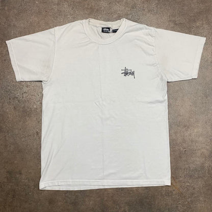 Stüssy white black graphic tee