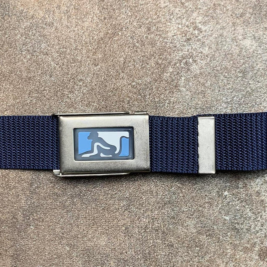 Drunknmunky 00s navy webbed buckle belt