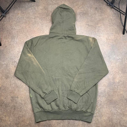 Hurley 00s khaki graphic boxy zip hoodie