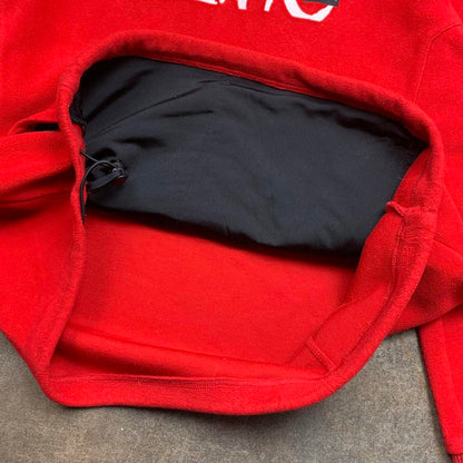 Quiksilver 00s red graphic boxy hoodie