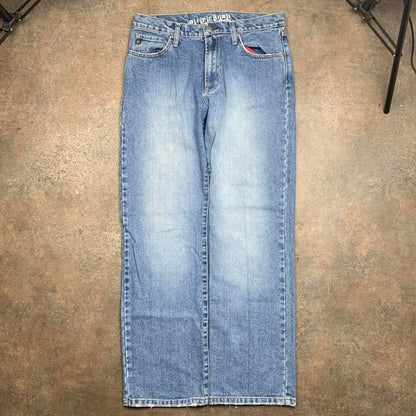 Rip Curl 00s light blue baggy denim jeans