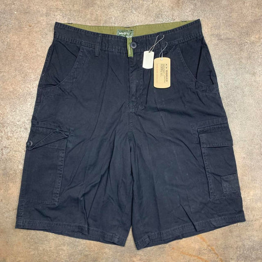 Oakley 00s black baggy graphic cargo jorts