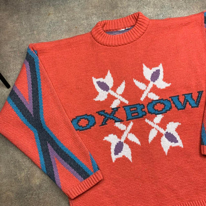 Oxbow 90s graphic orange chunky knit jumper