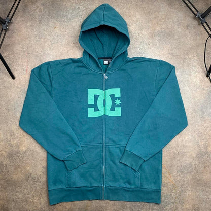 DC Shoes 00s graphic blue zip hoodie