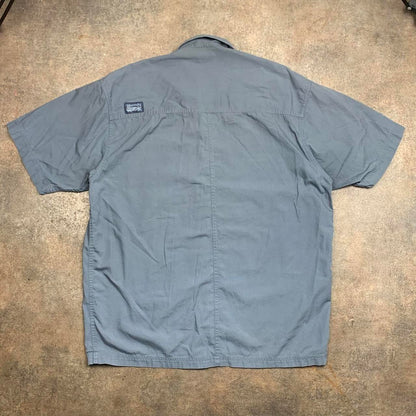 Oxbow 00s blue-grey collar button shirt