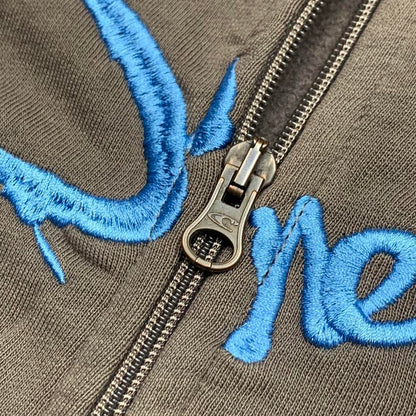 O'Neill 00s graphic brown baggy zip hoodie