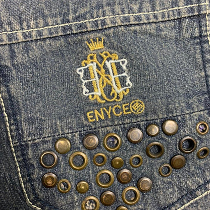 Enyce 00s studded graphic blue baggy denim jeans