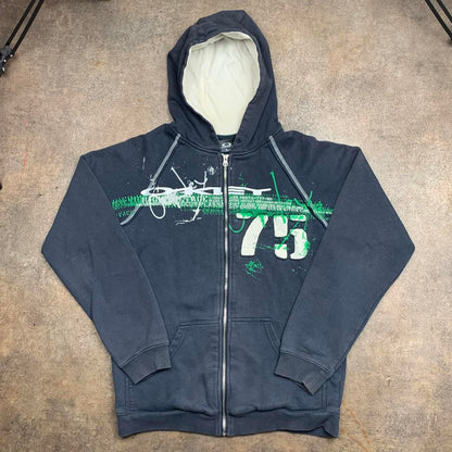Oakley Software 00s graphic navy zip hoodie