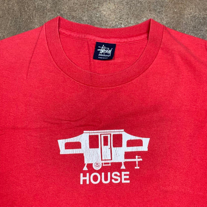 Stüssy 00s red boxy graphic tee