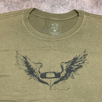 Oakley Flying Tiger 00s khaki grunge graphic tee