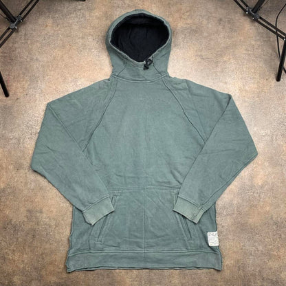 Billabong 00s grey balaclava hood faded graphic hoodie