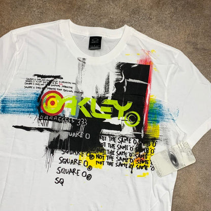 Oakley vintage Y2K white graphic slim fit tee